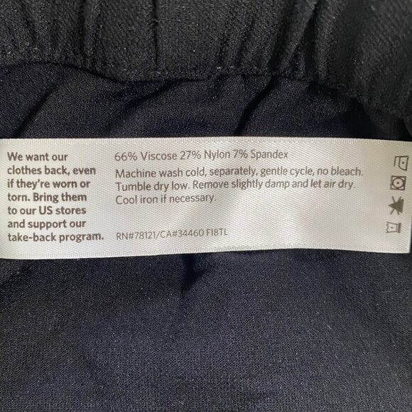 Eileen Fisher Women's Black Viscose Cropped Wide Leg Tie Front Pants, Small #220 - Picture 8 of 9